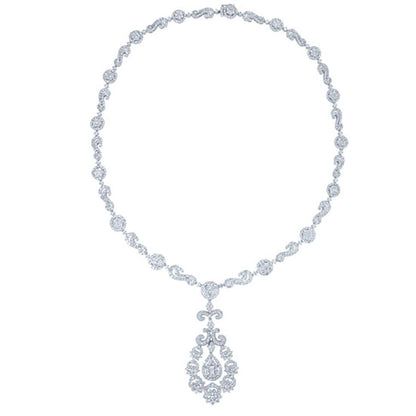 18k White Gold Diamond Necklace - 14.29ct V0088
