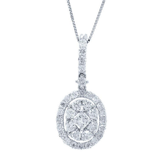 18k White Gold Diamond Pendant - 0.87ct