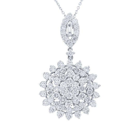 18k White Gold Diamond Pendant - 2.55ct