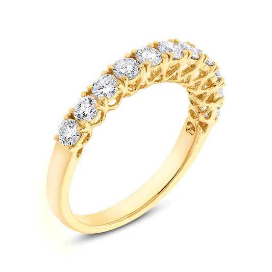 18k Yellow Gold Diamond Lady's Band Size 6 - 0.84ct