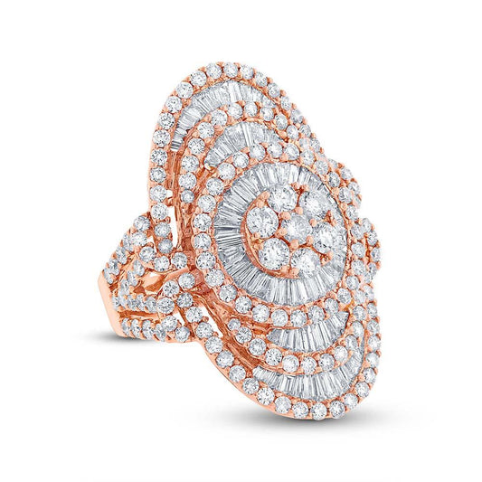 18k Rose Gold Diamond Lady's Ring - 4.19ct