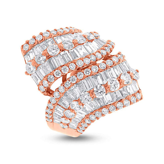 18k Rose Gold Diamond Lady's Baguette Ring - 4.61ct