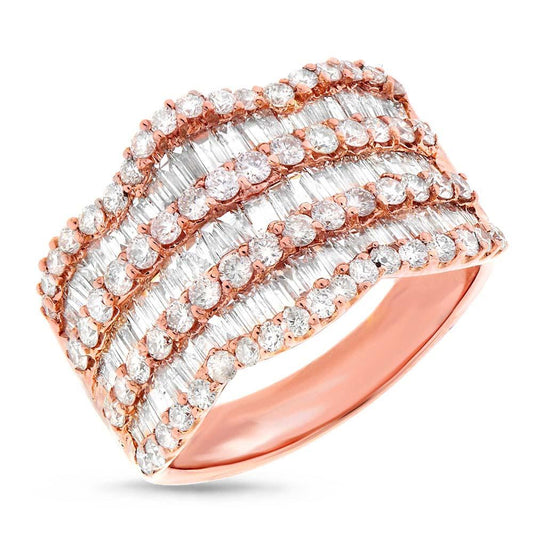 18k Rose Gold Diamond Lady's Ring - 2.26ct