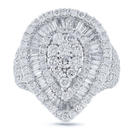 18k White Gold Diamond Lady's Ring - 3.09ct
