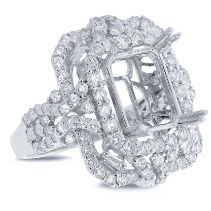 18k White Gold Diamond Semi-mount Ring - 2.14ct