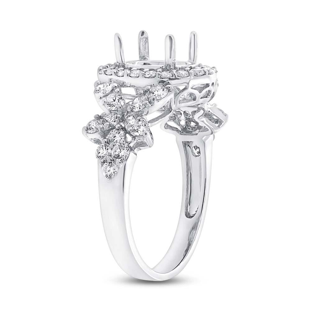 18k White Gold Diamond Semi-mount Ring - 1.18ct