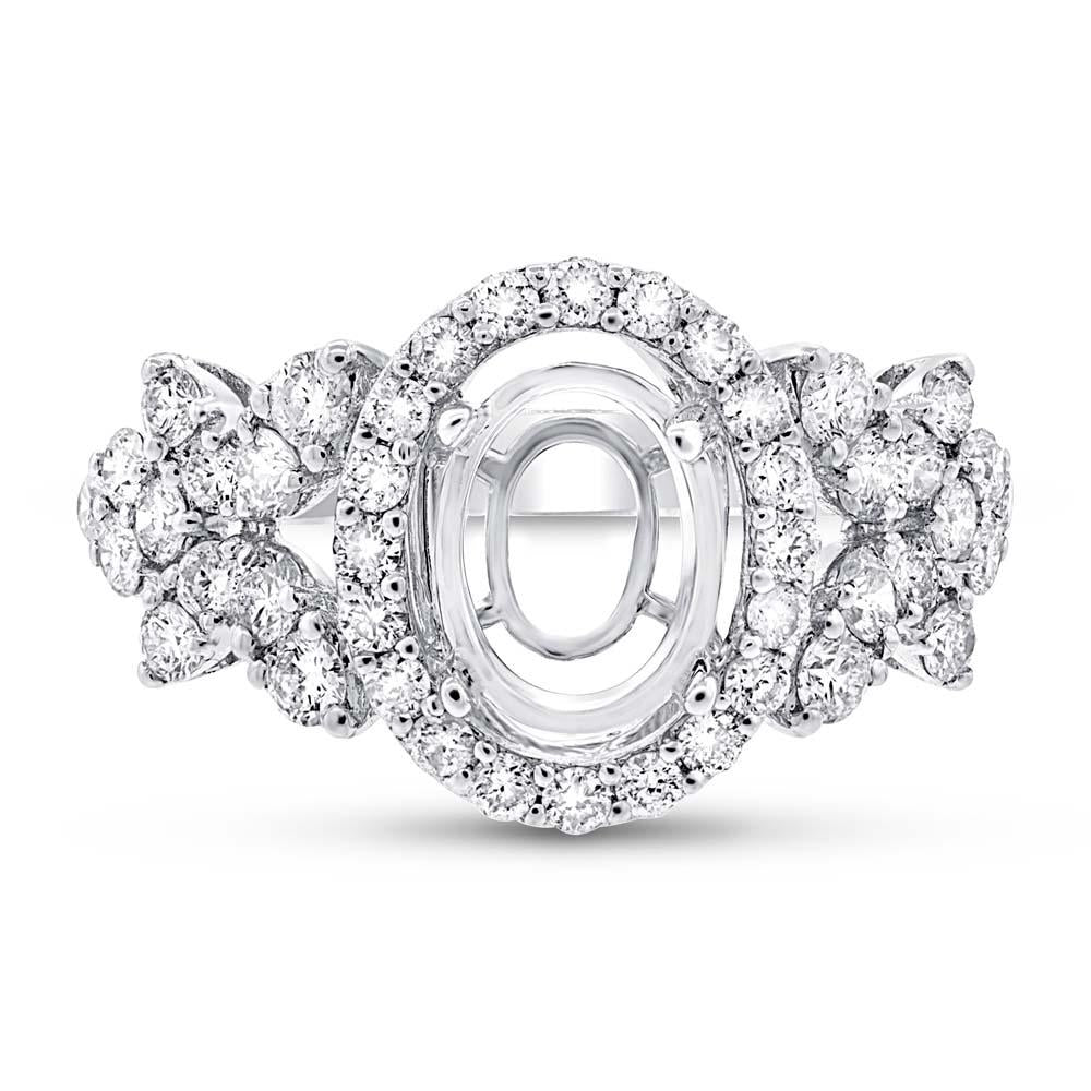 18k White Gold Diamond Semi-mount Ring - 1.18ct