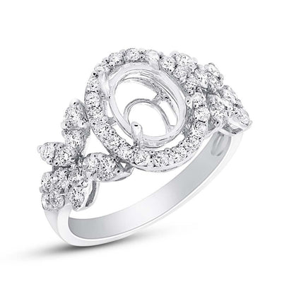 18k White Gold Diamond Semi-mount Ring - 1.18ct