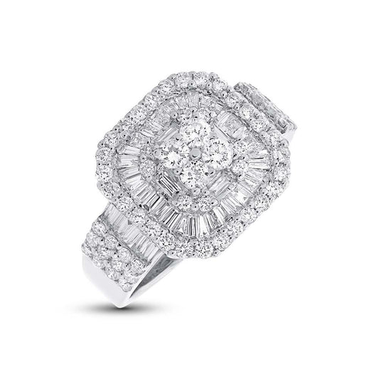 18k White Gold Diamond Lady's Ring - 1.77ct