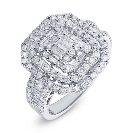 18k White Gold Diamond Lady's Ring - 1.74ct
