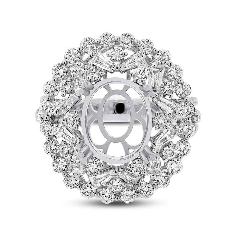18k White Gold Diamond Semi-mount Ring - 2.97ct
