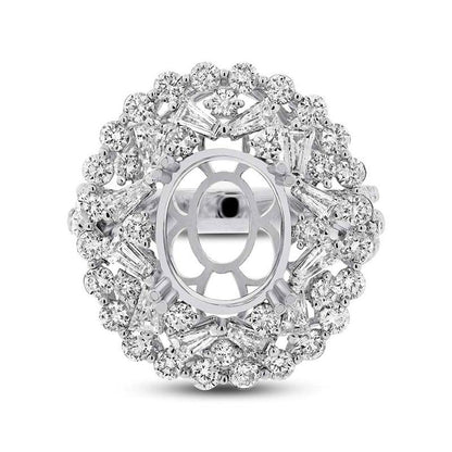 18k White Gold Diamond Semi-mount Ring - 2.97ct