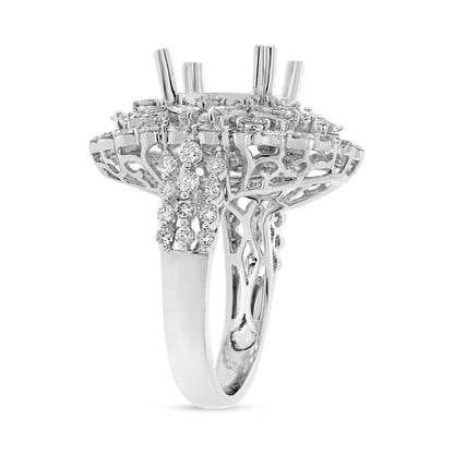 18k White Gold Diamond Semi-mount Ring - 2.97ct