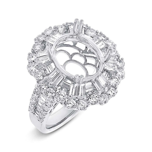 18k White Gold Diamond Semi-mount Ring - 2.13ct