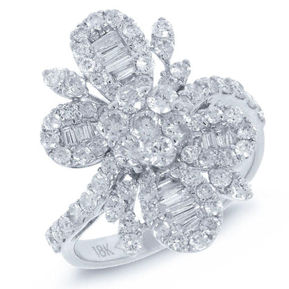 18k White Gold Diamond Heart Ring - 1.91ct