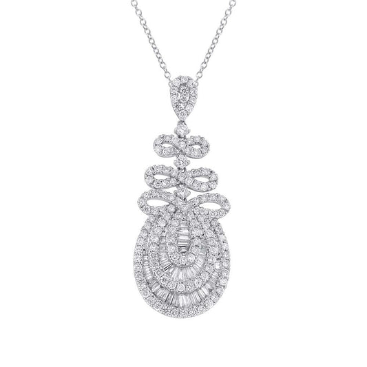18k White Gold Diamond Pendant - 2.36ct