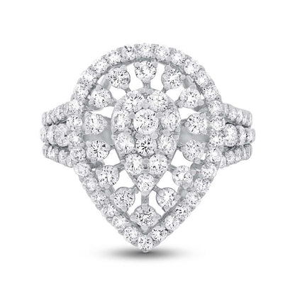 18k White Gold Diamond Lady's Ring - 2.10ct