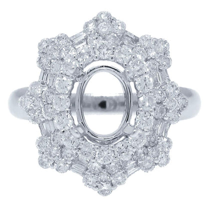 18k White Gold Diamond Semi-mount Ring - 1.32ct