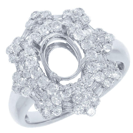 18k White Gold Diamond Semi-mount Ring - 1.32ct