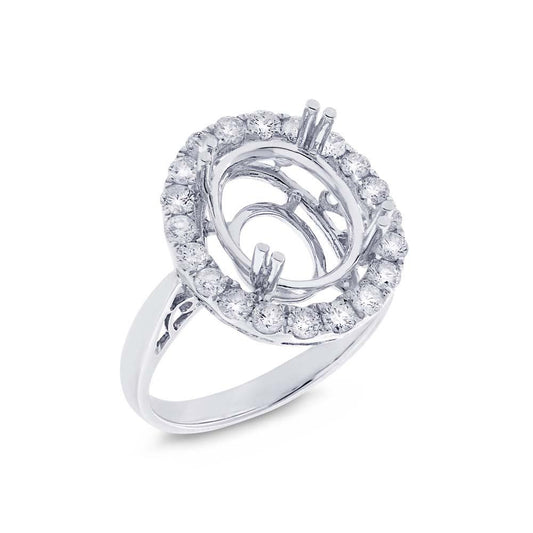 18k White Gold Diamond Semi-mount Ring - 0.74ct