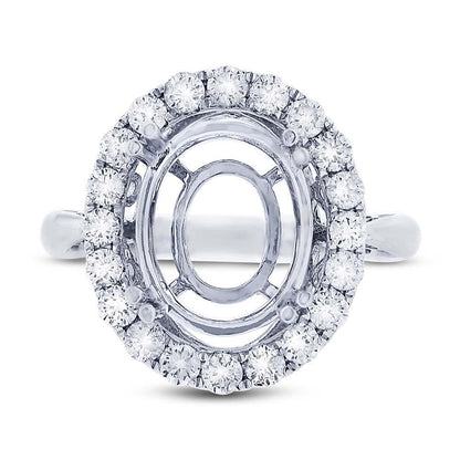 18k White Gold Diamond Semi-mount Ring - 0.74ct