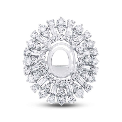 18k White Gold Diamond Semi-mount Ring - 3.38ct