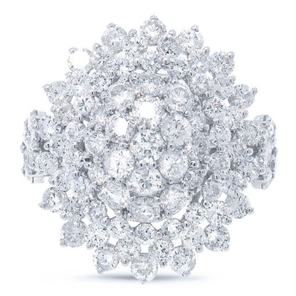 18k White Gold Diamond Lady's Ring Size 9 - 4.10ct