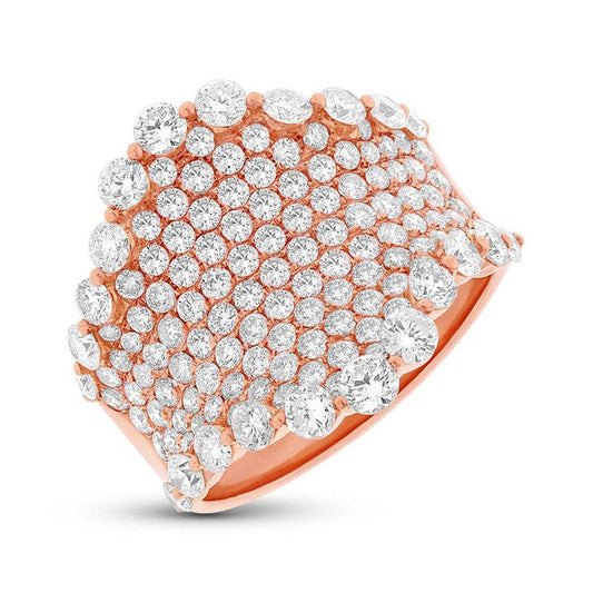 18k Rose Gold Diamond Lady's Ring - 2.98ct