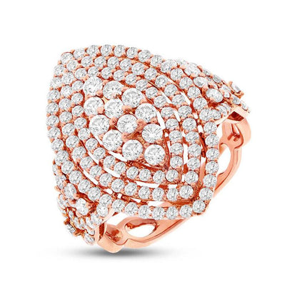 18k Rose Gold Diamond Lady's Ring - 2.22ct