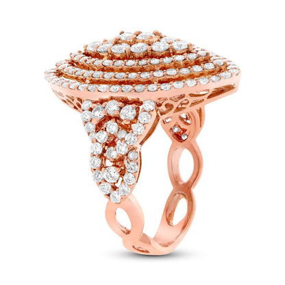 18k Rose Gold Diamond Lady's Ring - 2.22ct