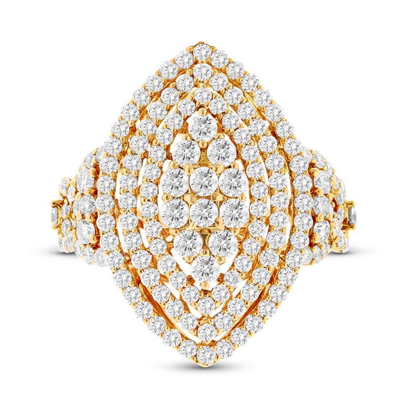 18k Yellow Gold Diamond Lady's Ring - 2.22ct