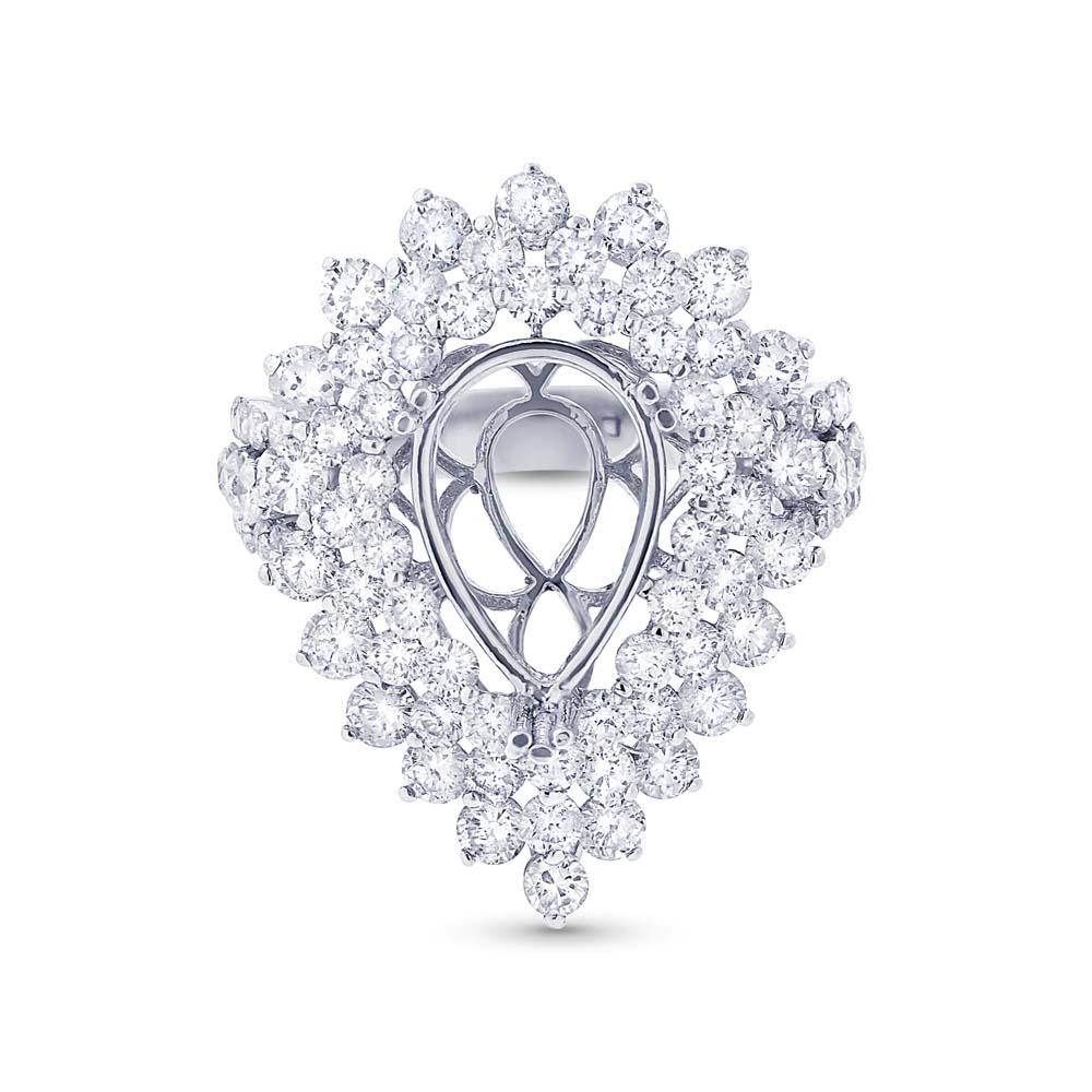 18k White Gold Diamond Semi-mount Ring - 2.91ct