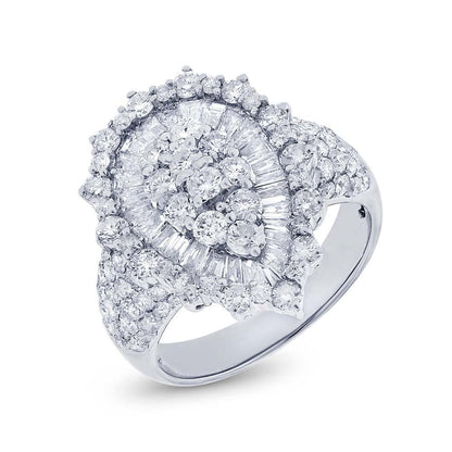 18k White Gold Diamond Lady's Ring - 2.80ct