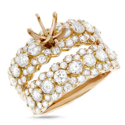 18k Yellow Gold Diamond Semi-mount Ring 2-pc - 2.62ct