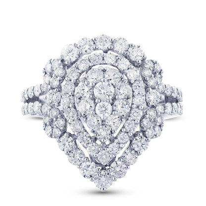 18k White Gold Diamond Lady's Ring - 2.16ct