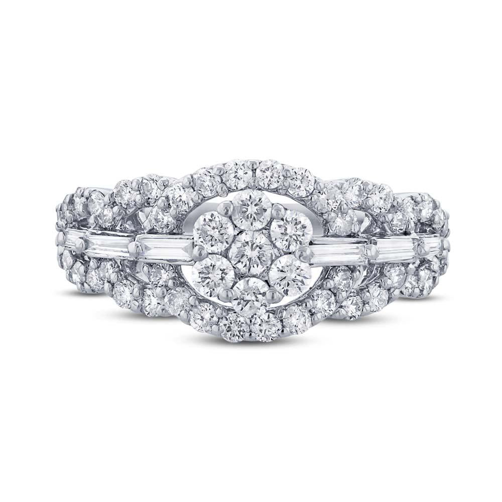 18k White Gold Diamond Lady's Ring - 1.08ct