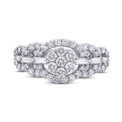 18k White Gold Diamond Lady's Ring - 1.08ct
