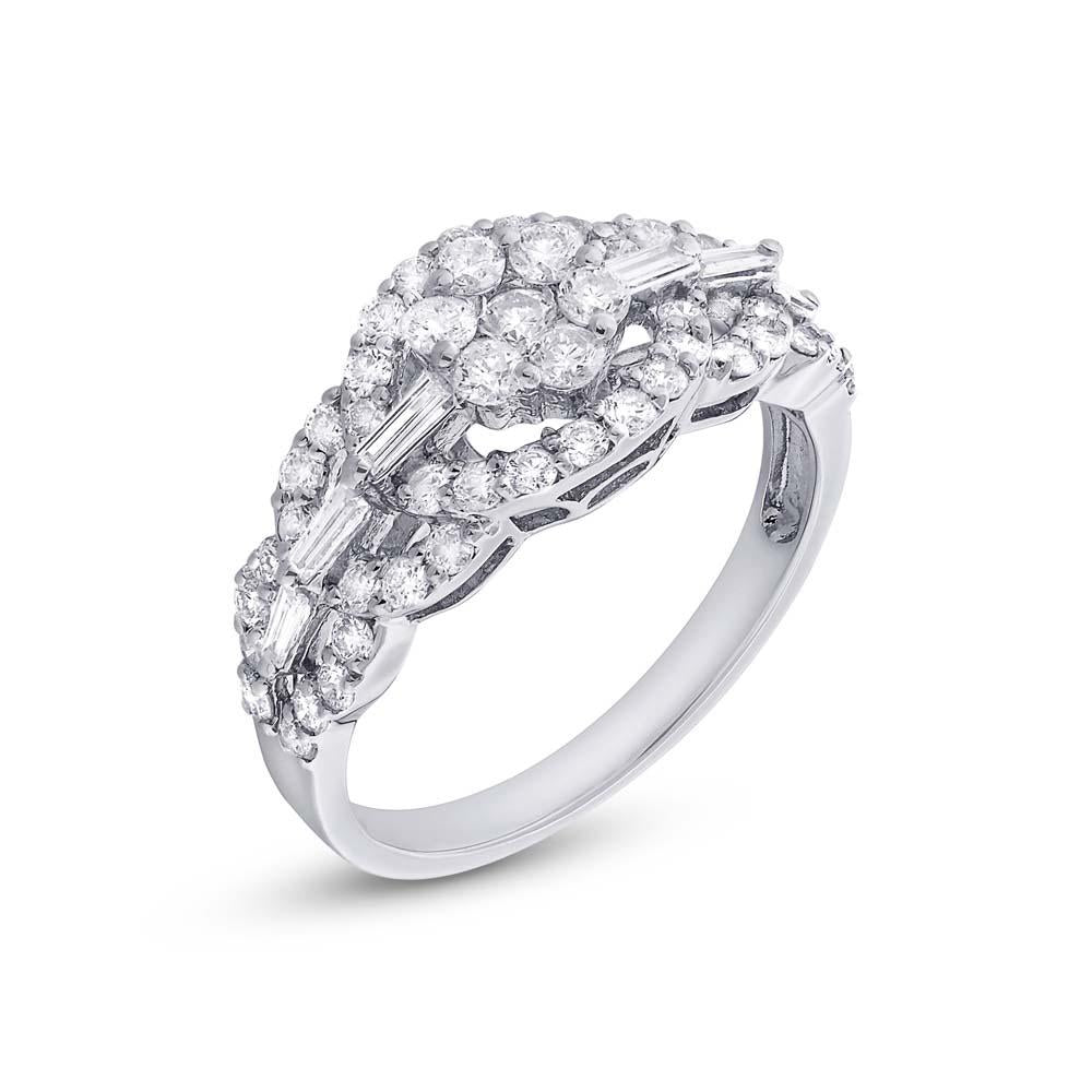 18k White Gold Diamond Lady's Ring - 1.08ct