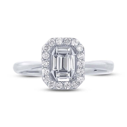 18k White Gold Diamond Lady's Ring Size 11 - 0.36ct