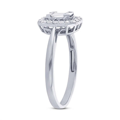 18k White Gold Diamond Lady's Ring Size 11 - 0.36ct