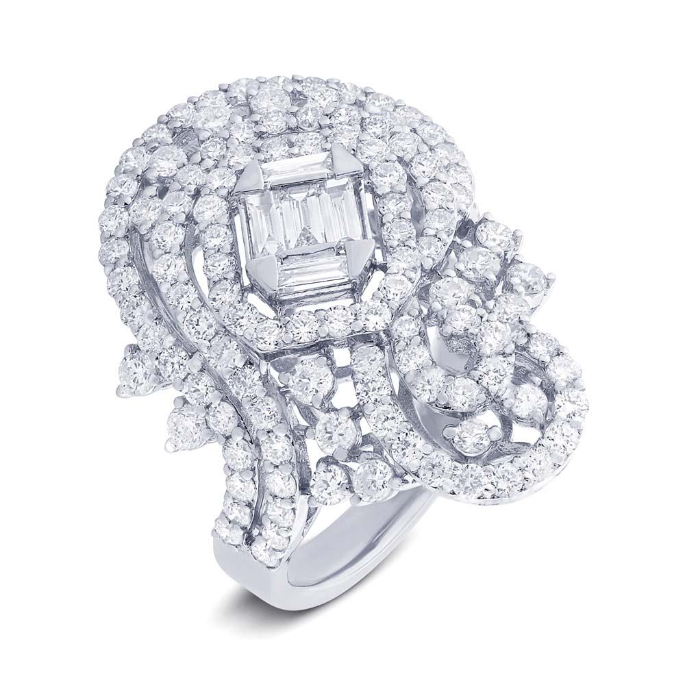 18k White Gold Diamond Lady's Ring - 3.00ct