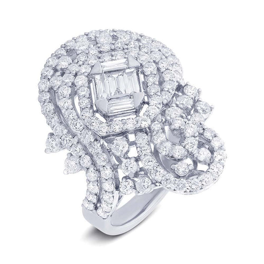 18k White Gold Diamond Lady's Ring - 3.00ct