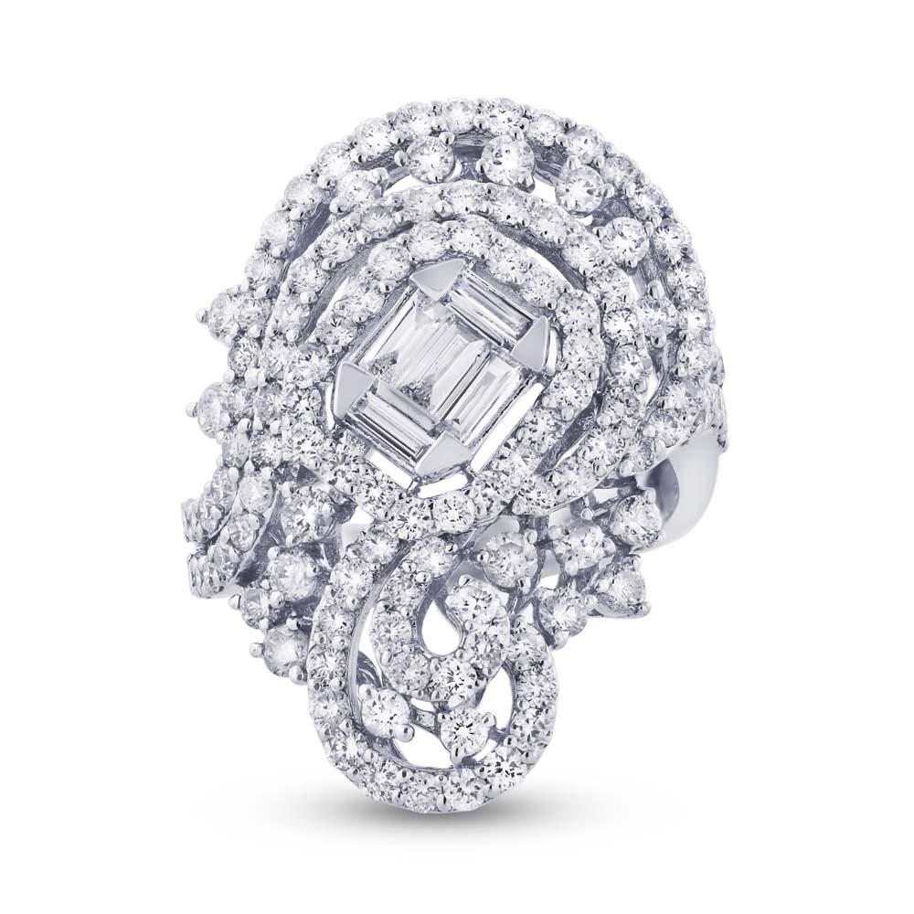 18k White Gold Diamond Lady's Ring - 3.00ct