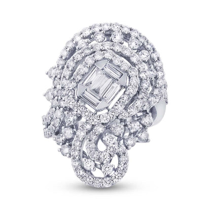 18k White Gold Diamond Lady's Ring - 3.00ct