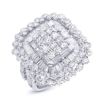 18k White Gold Diamond Lady's Ring - 4.33ct