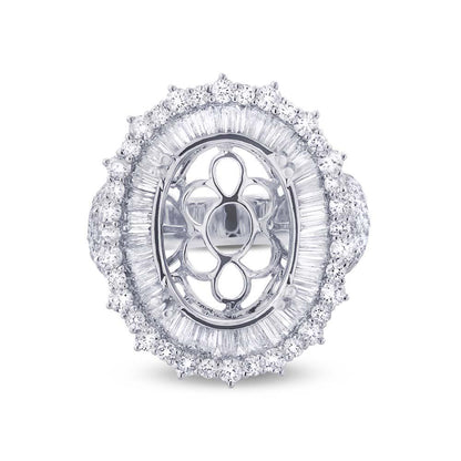 18k White Gold Diamond Semi-mount Ring - 2.53ct