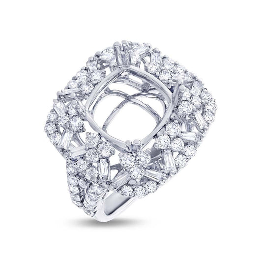 18k White Gold Diamond Semi-mount Ring - 1.88ct