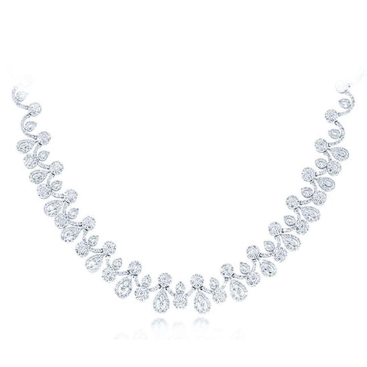 18k White Gold Diamond Necklace - 17.83ct V0091