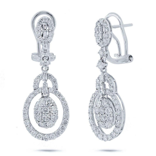 18k White Gold Diamond Earring - 1.88ct