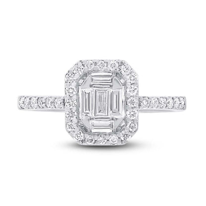 18k White Gold Diamond Baguette Lady's Ring - 0.56ct